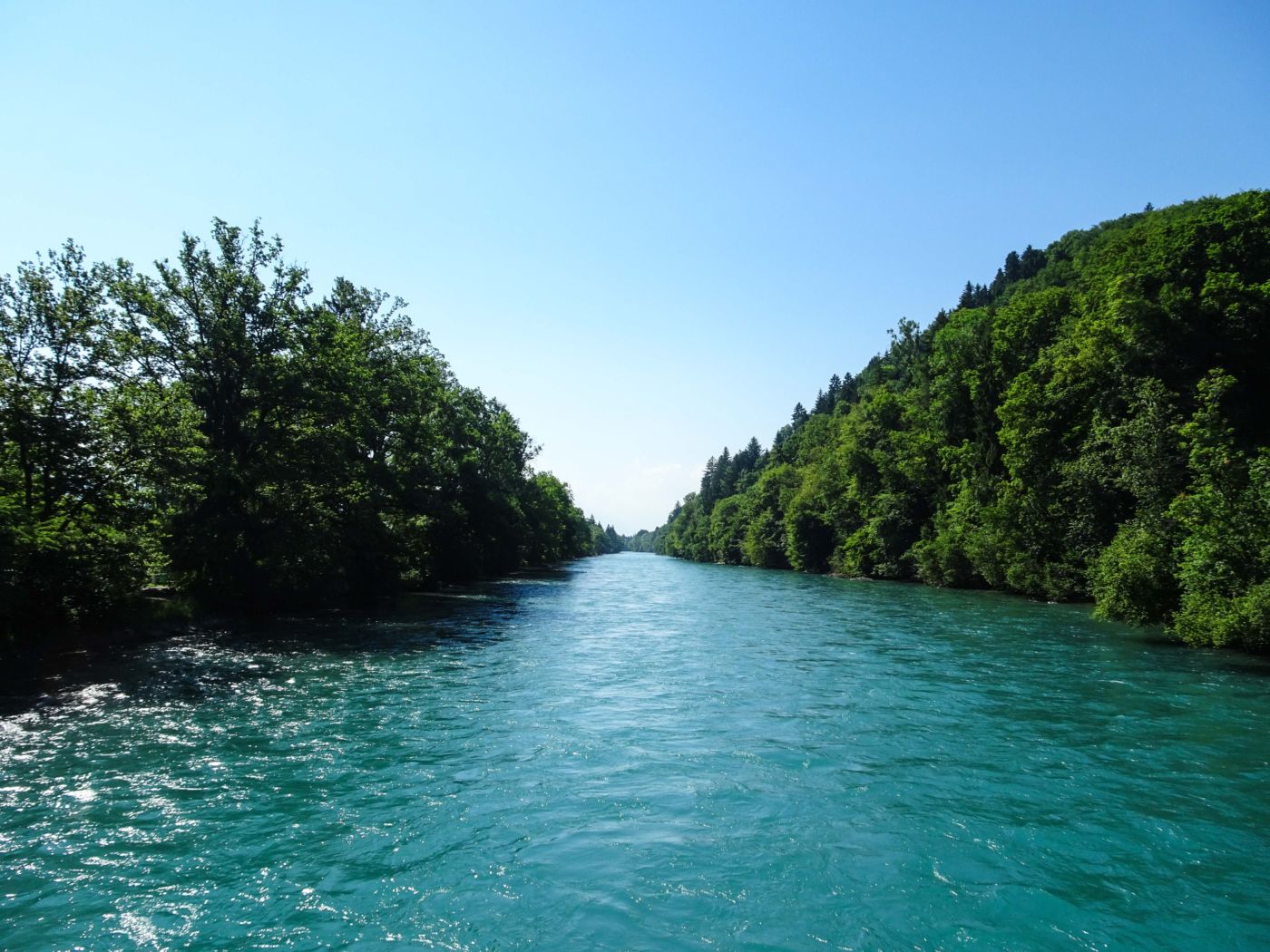 073 - Aareböötlen in beautiful weather | With the rubber dinghy down the Aare to Bern