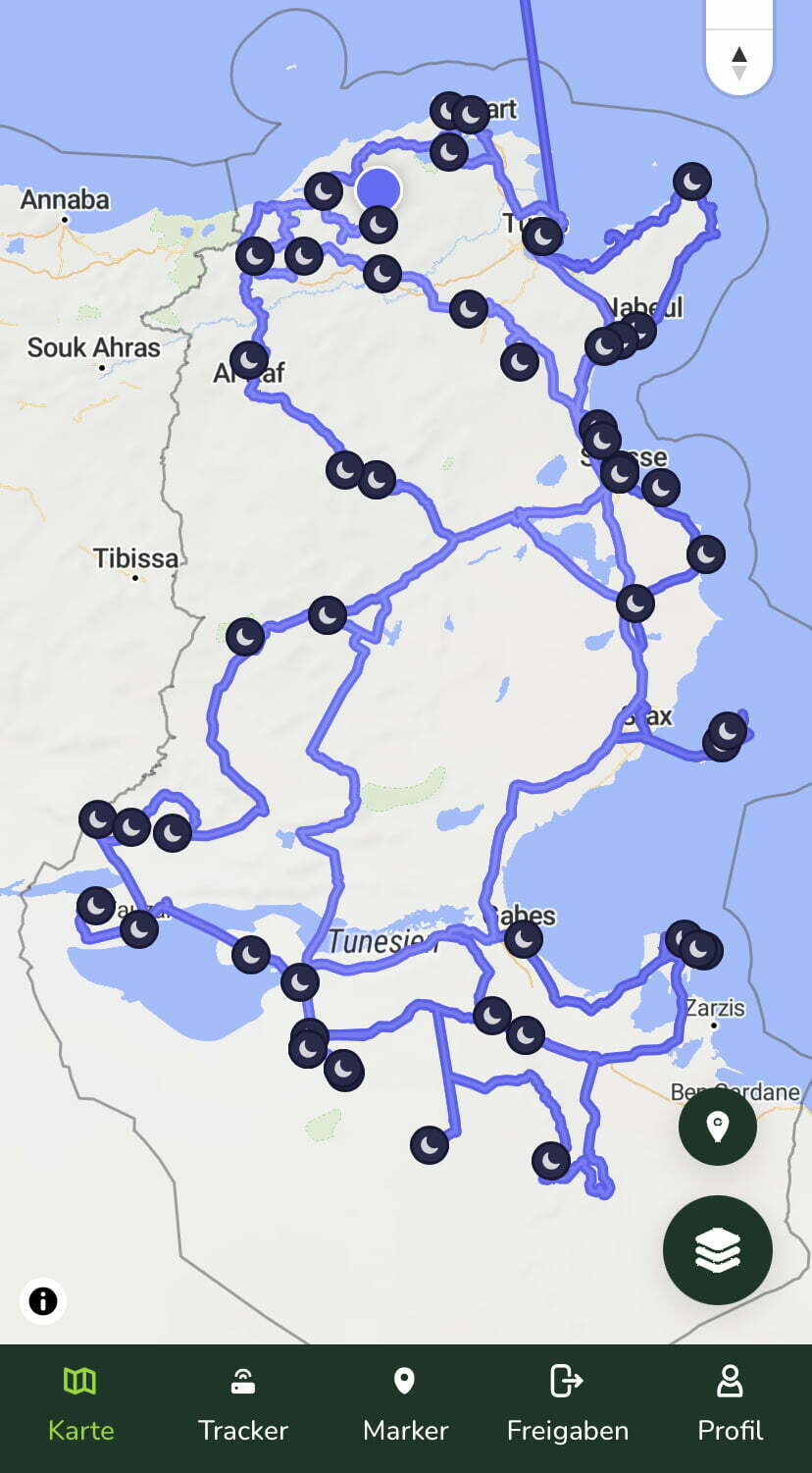Unsere Route bisher