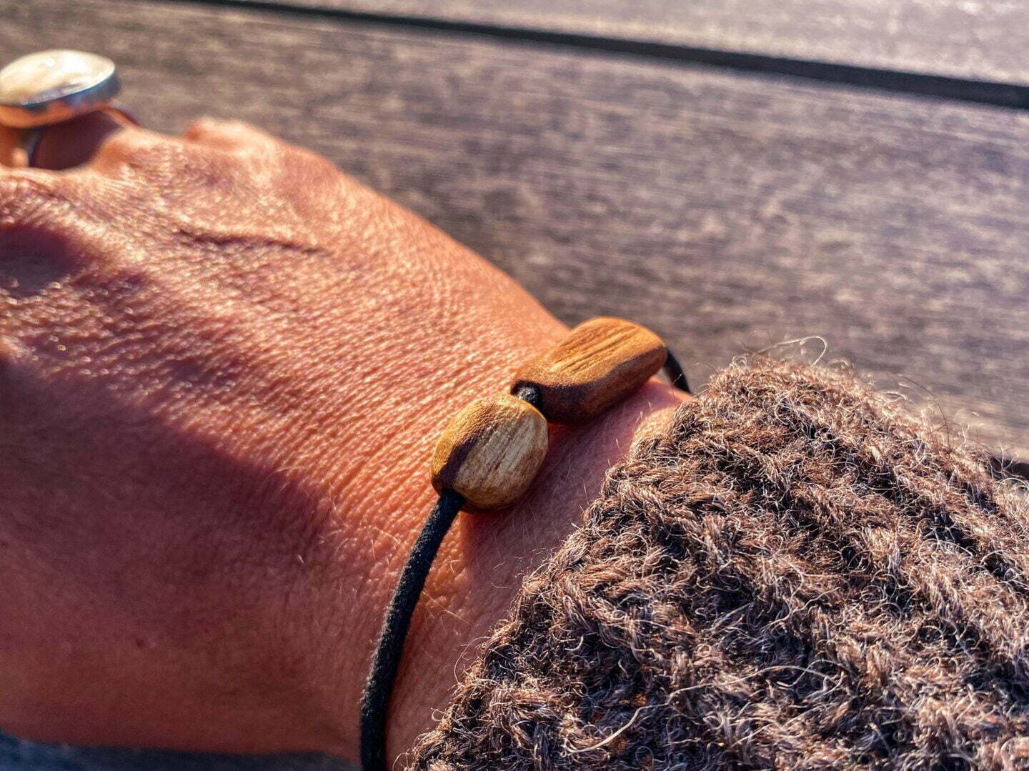 Greece - buttons from driftwood and bracelets from Palo Santo